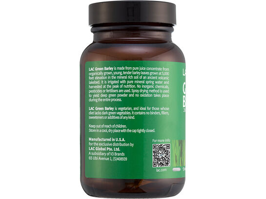 LAC Greens Green Barley™ - 33:1 Concentration (90 vegicaps)