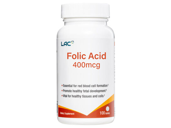 LAC Folic Acid 400mcg 100 tablets
