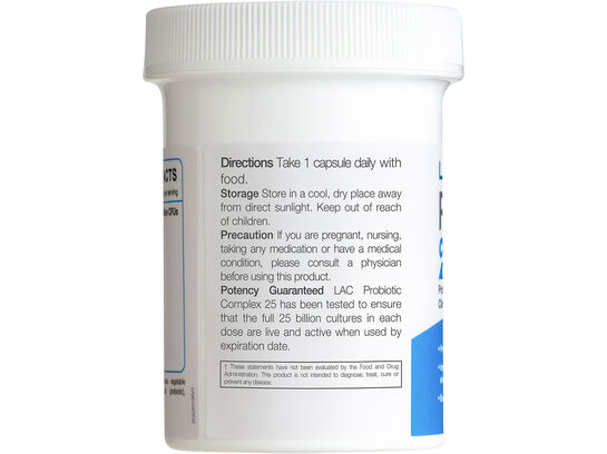 LAC Probiotic COMPLEX 25 Billion CFU 30 Vegetarian Capsules