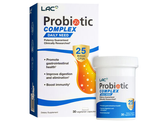 LAC Probiotic COMPLEX 25 Billion CFU 30 Vegetarian Capsules