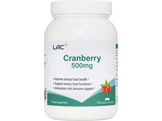 LAC Cranberry 500mg 100 Capsules