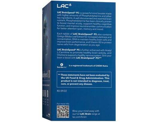 LAC BRAIN BrainSpeed® PS - With More Phosphatidylserine (30 tablets)
