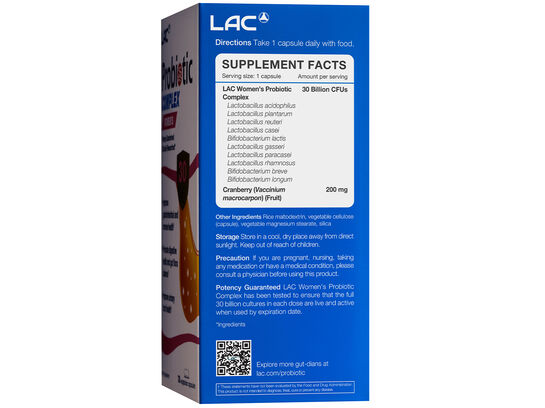 LAC Women’s Probiotic Complex 30Billion 30 vegetarian capsules