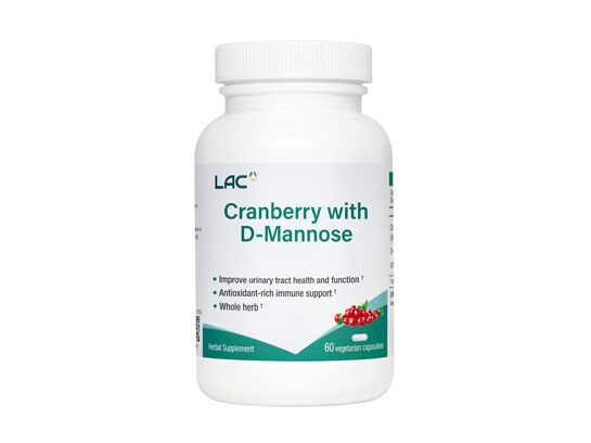 LAC Cranberry with D-Mannose 500mg 60 vegetarian capsules