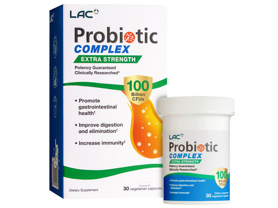  LAC Probiotic Complex 100 Billion Extra Strength 30 vegetarian capsules