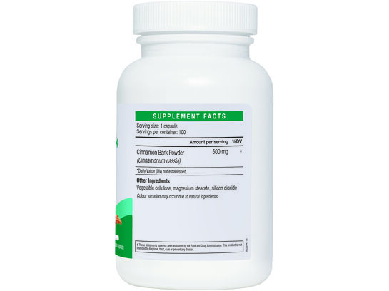 LAC Cinnamon Bark 500mg 100 vegetarian capsules	