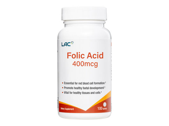 LAC Folic Acid 400mcg 100 tablets