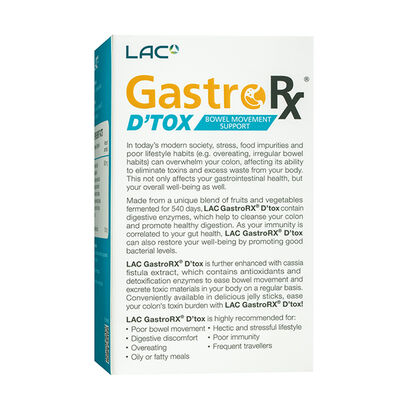 LAC GastroRX® D'tox - Bowel Movement Support (15g x 30 jelly sticks)