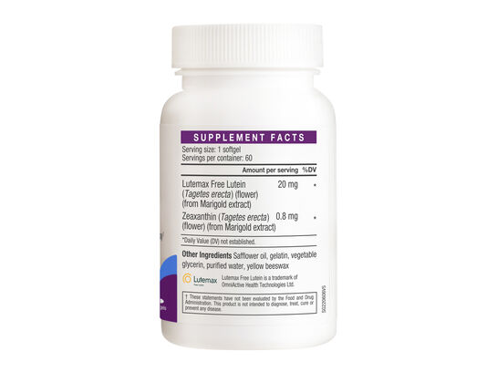 LAC Lutein 20mg with Zeaxanthin  60 softgels 