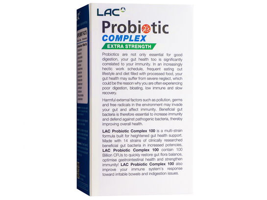  LAC Probiotic Complex 100 Billion Extra Strength 30 vegetarian capsules
