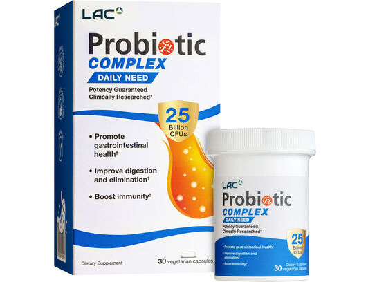 LAC Probiotic COMPLEX 25 Billion CFU 30 Vegetarian Capsules