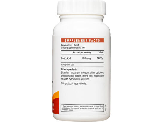 LAC Vitamins Folic Acid 400mcg (100 tablets)