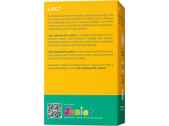 LAC Junior Calcium Fit™ Junior - Strong Bones and Teeth (15g x 30 jelly sticks)