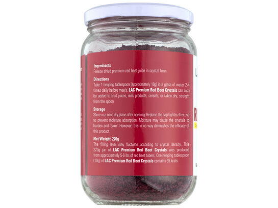 LAC Premium Red Beet Crystals - Dissolves Instantly (220gm)