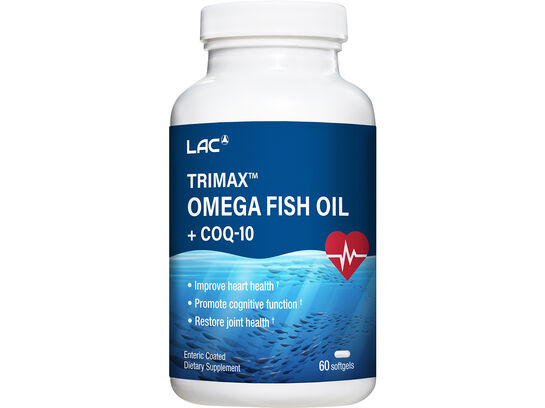 LAC Trimax Omega Fish Oil + CoQ-10 (60 softgels)