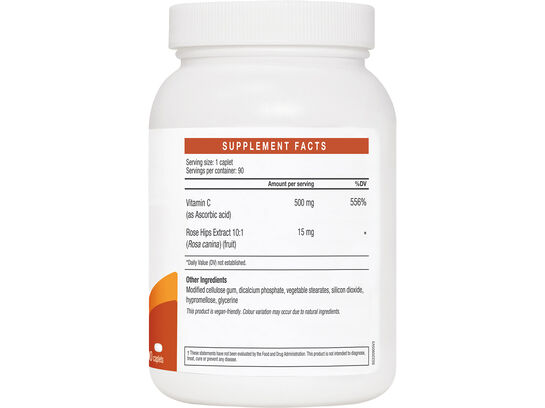  LAC Vitamin C 500mg Plus Rose Hips Timed-Release 90 caplets      