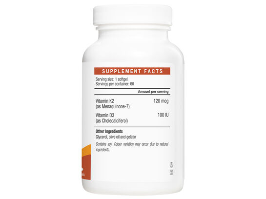LAC Vitamin K2 + D3  60 softgels