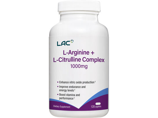 LAC L-Arginine + L-Citrulline Complex 1000mg (120 caplets)
