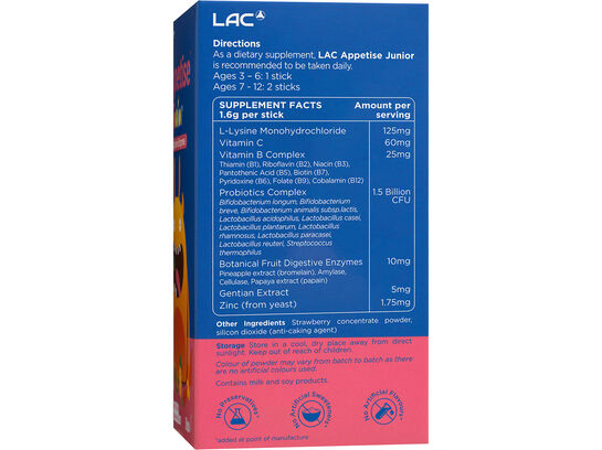 LAC Junior Appetise™ Junior - For Picky Eaters (1.6g x 30 powder sticks)
