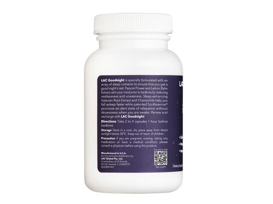 LAC Goodnight zzZZ Formula  100 vegetarian capsules
