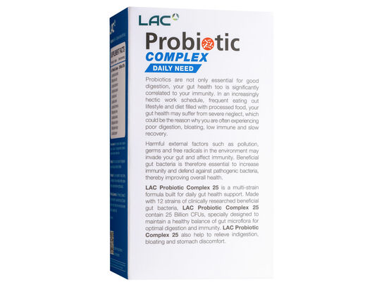 LAC Probiotic COMPLEX 25 Billion CFU 30 Vegetarian Capsules