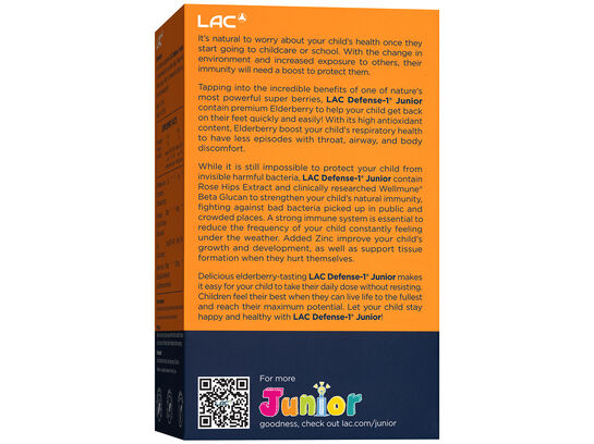 LAC JUNIOR Defense-1® Immunity Booster (Elderberry Flavour) (120ml)