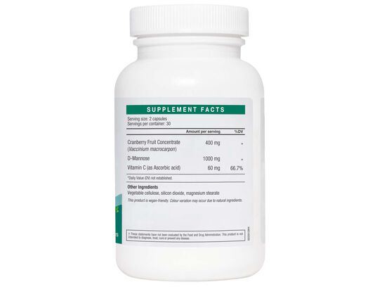LAC Cranberry with D-Mannose 500mg 60 vegetarian capsules