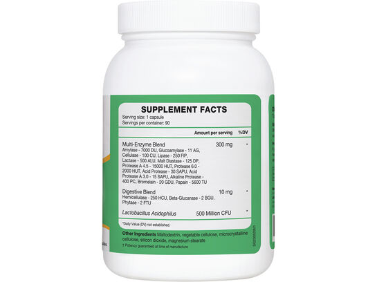 LAC GastroRX Super Enzymes 90 vegetarian capsules