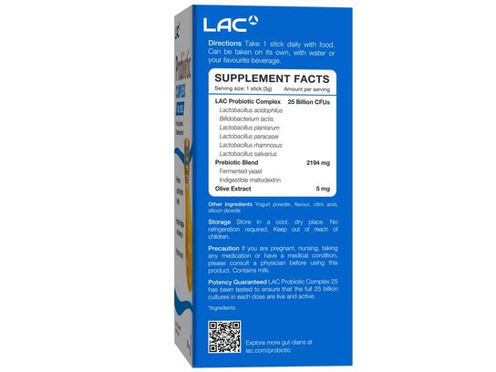 LAC Probiotic COMPLEX 25 Billion CFU 30 Powder sticks