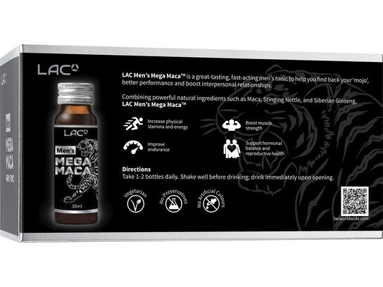 LAC Men's Mega Maca - Powerful Men's Tonic (30ml x 10 bottles)