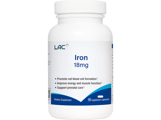 LAC Iron 18mg 90 vegetarian capsules