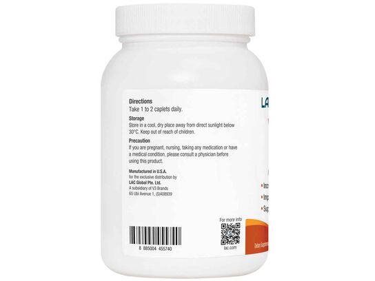  LAC Vitamin C 500mg Plus Rose Hips Timed-Release 90 caplets      