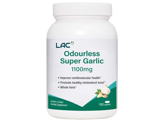 LAC Odorless Super Garlic 1100mg 100 caplets 