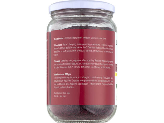 LAC Premium Red Beet Crystals - Dissolves Instantly (220gm)