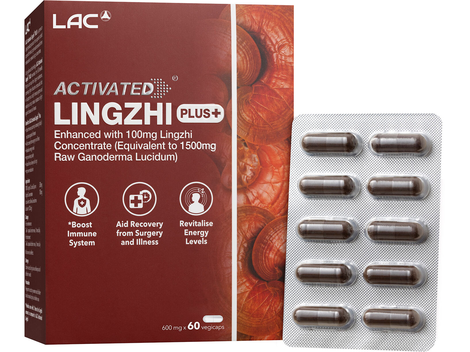 LAC ACTIVATED Lingzhi Plus - Enhanced with 100mg Lingzhi Concentrate