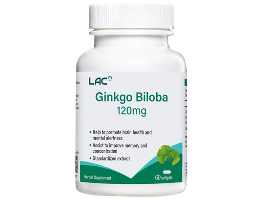 LAC Ginkgo Biloba 120mg  60 softgels