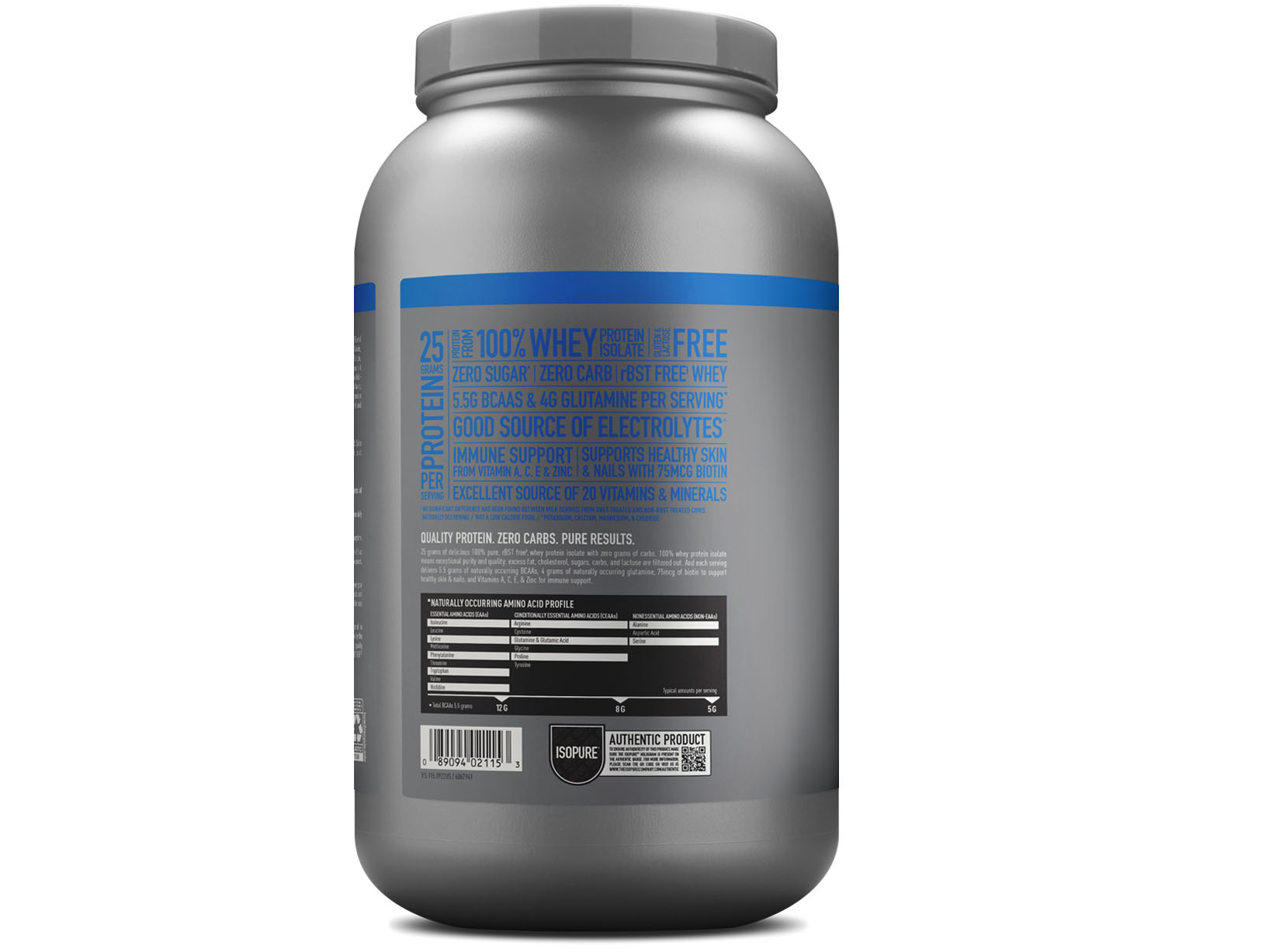 Isopure® Zero Carb Creamy Vanilla (3lbs)