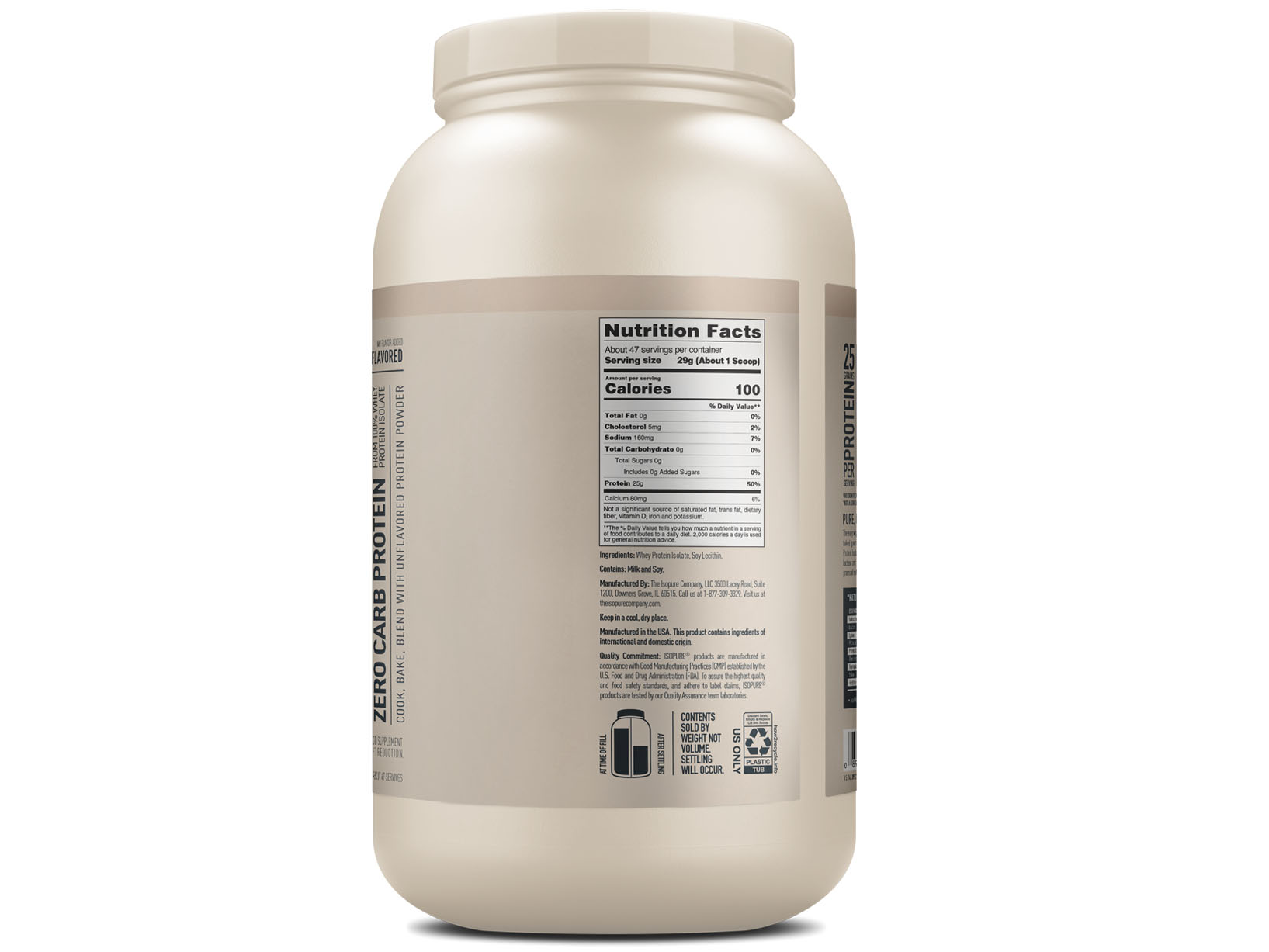  Isopure® Whey Protein Isolate Unflavoured (3 lbs)