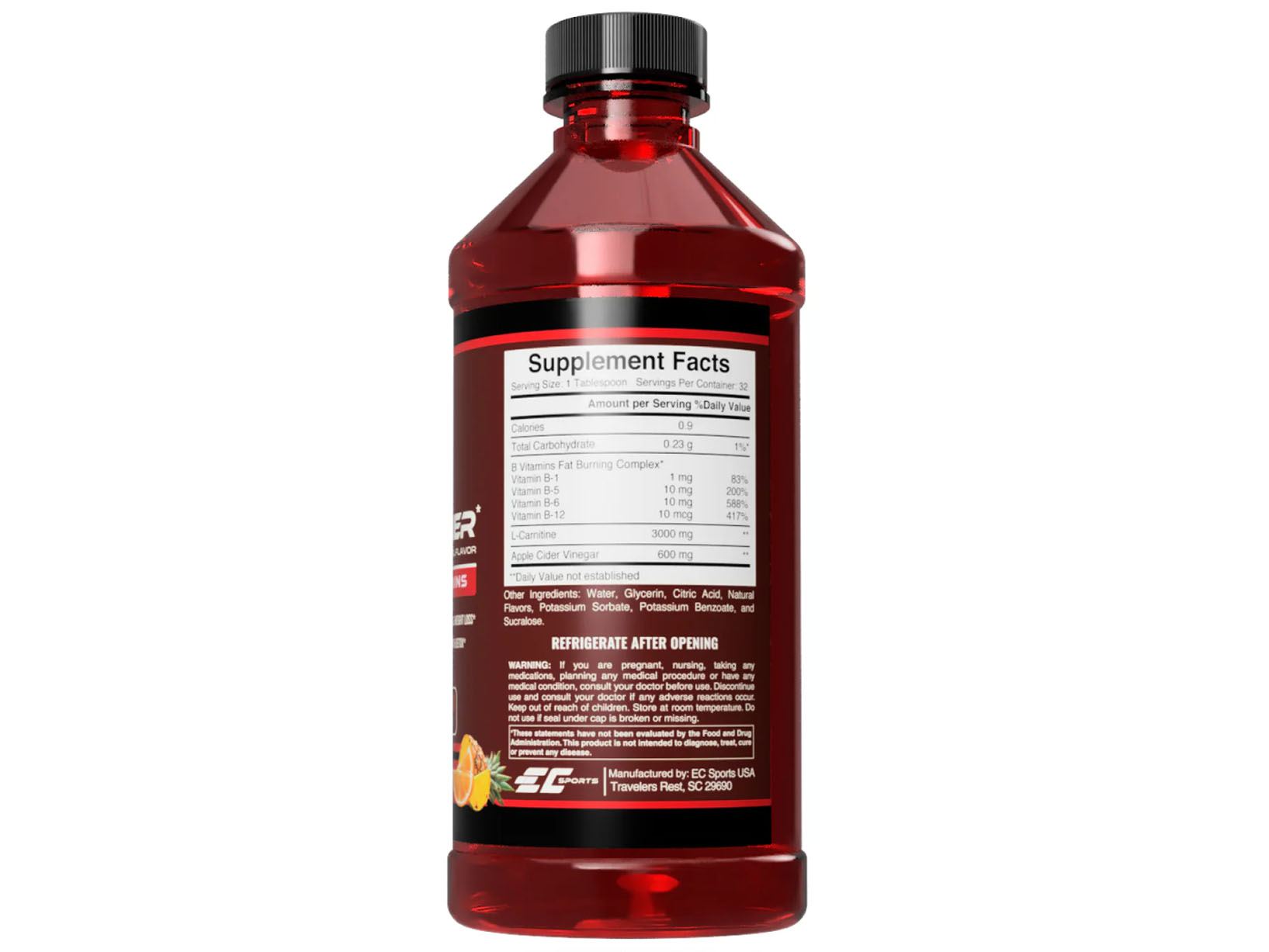 EC Sports L-Carnitine + Apple Cider Vinegar 473ml 