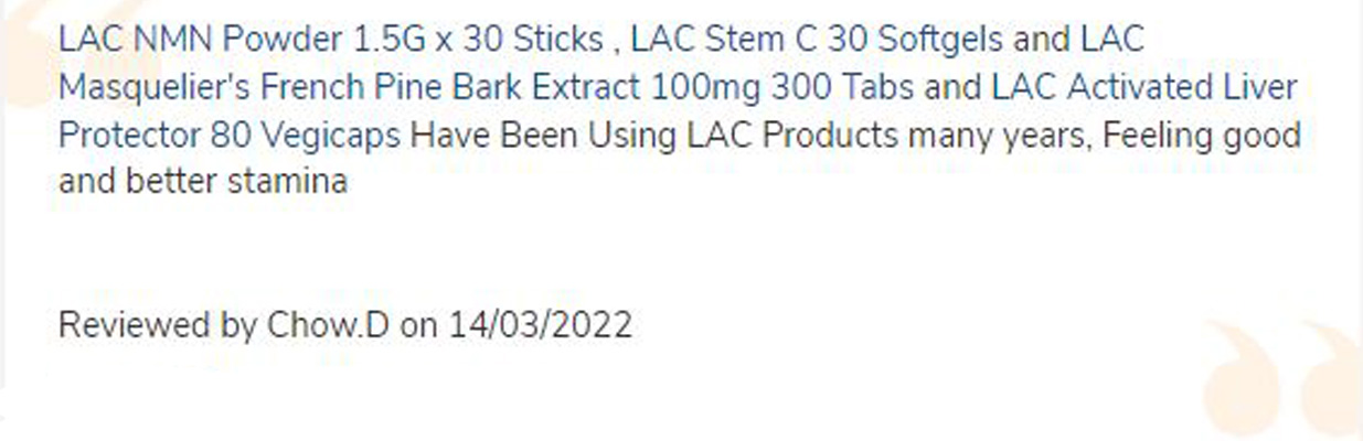  LAC NMN 450MG 30 Sticks 